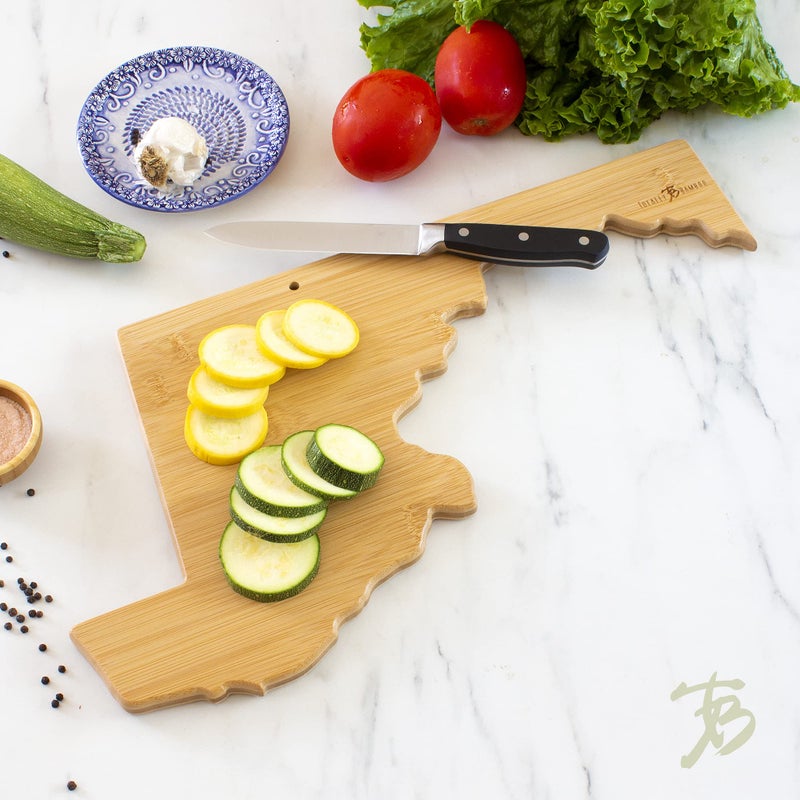 Totally Bamboo Destination Maryland State Shaped Serving and Cutting Board, Includes Hang Tie for Wall Display - Image 3